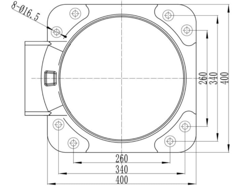 Размеры установочной опоры PR1520